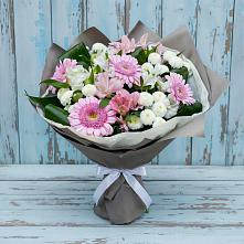 Букет цветов из:  Герберы, Альстромерии и Хризантемы в Русаново