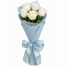 Букет 5 Белых роз Проуд в Русаново
