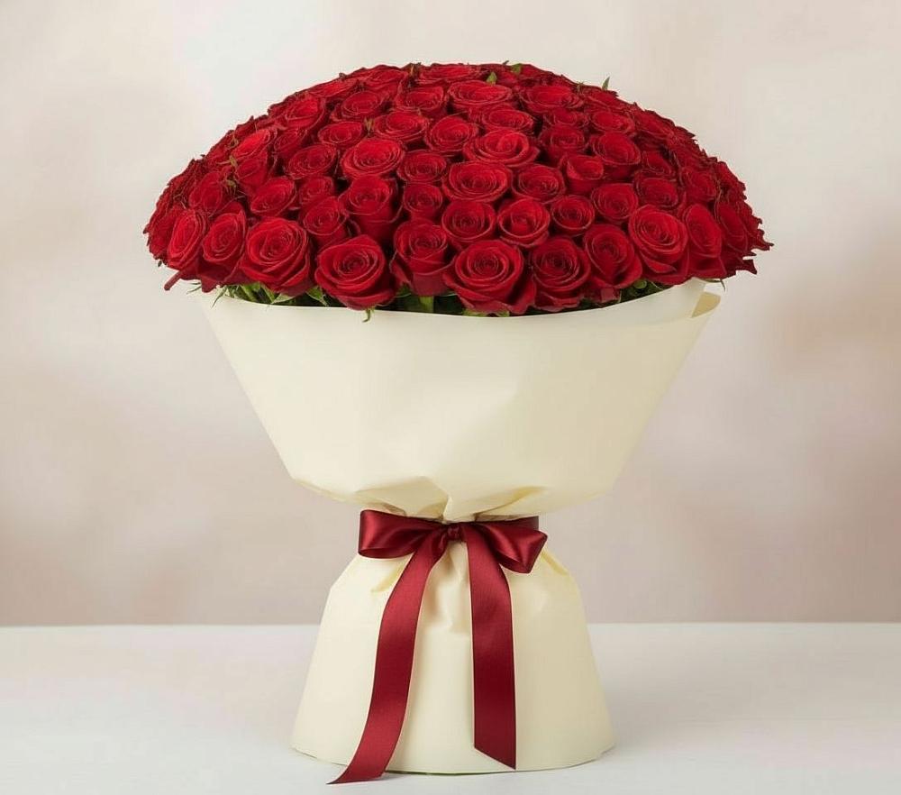 Букет 101 Красная роза Милано в Русаново
