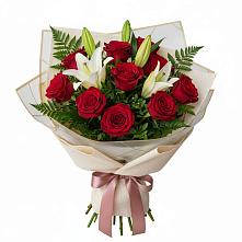 Букет цветов из:  Лилии и Розы в Русаново