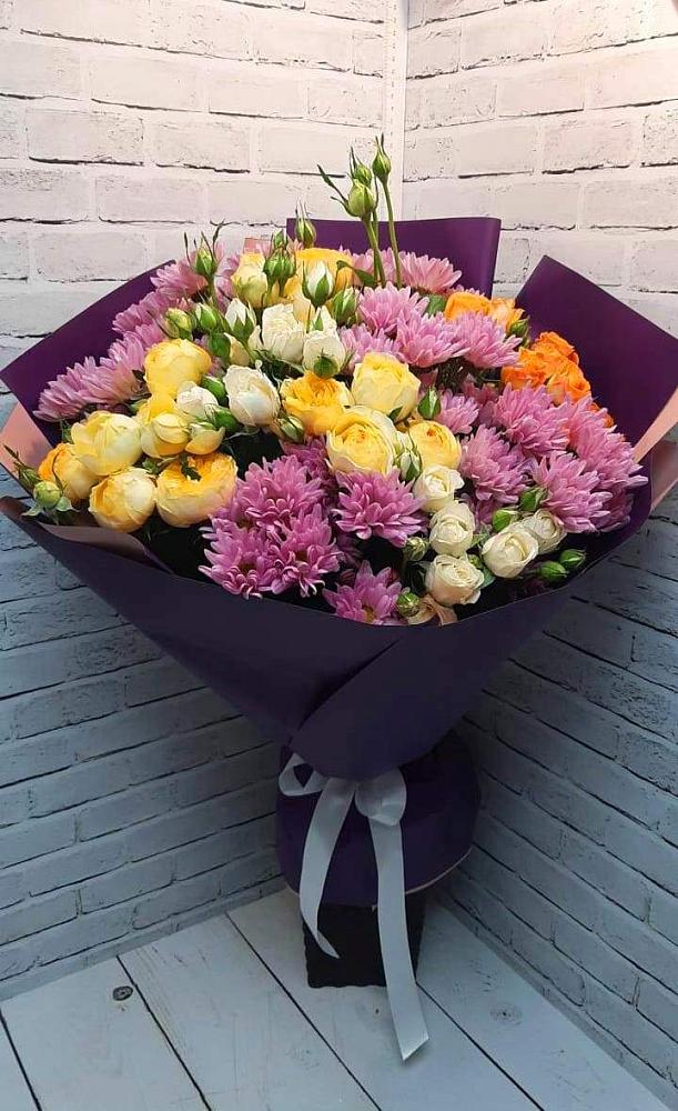 Букет цветов из: Хризантемы и Розы в Русаново