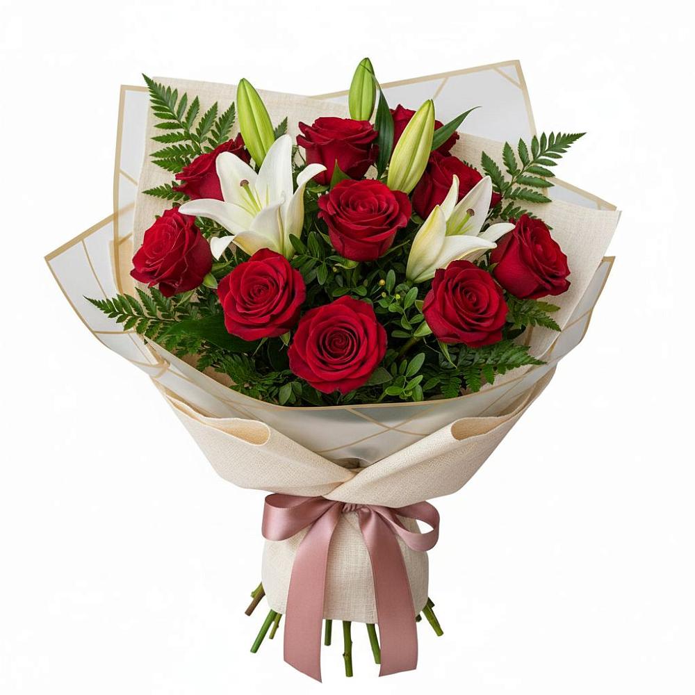 Букет цветов из: Лилии и Розы в Русаново