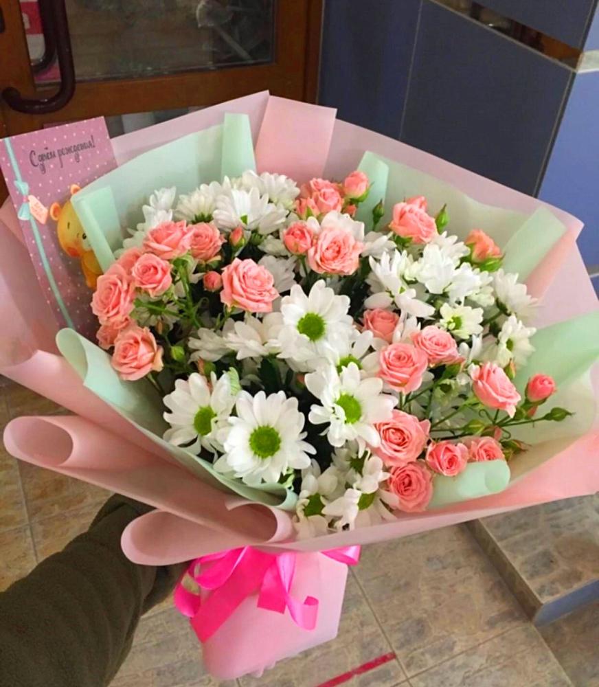 Букет цветов из: Розы и Хризантемы в Русаново