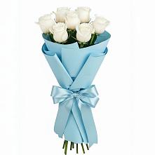 Букет 7 белых роз Проуд в Русаново