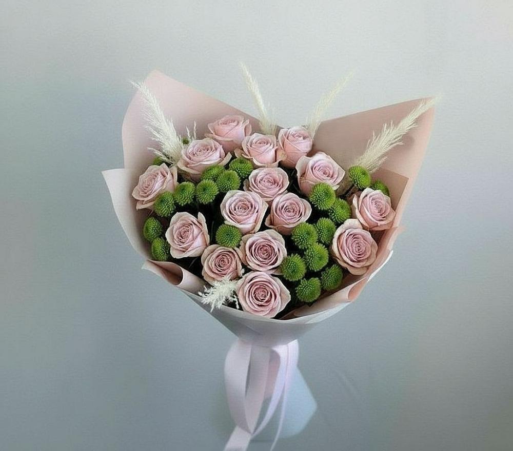 Букет цветов из: Розы и Хризантемы в Русаново