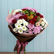 Букет цветов из:  Розы, Хризантемы и Альстромерии в Русаново