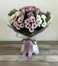 Букет цветов из:  Хризантемы и Розы #REPLACE_PRED# Русаново