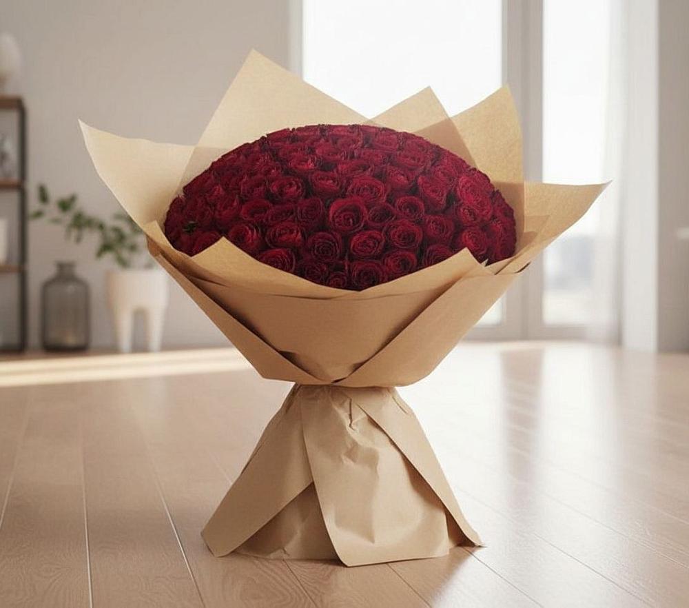 Букет 101 Красная роза в Русаново
