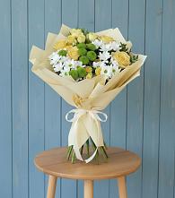 Букет цветов из:  Хризантемы и Розы #REPLACE_PRED# Русаново