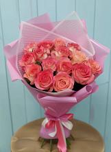 Букет 15 Розовых роз Равель в Русаново